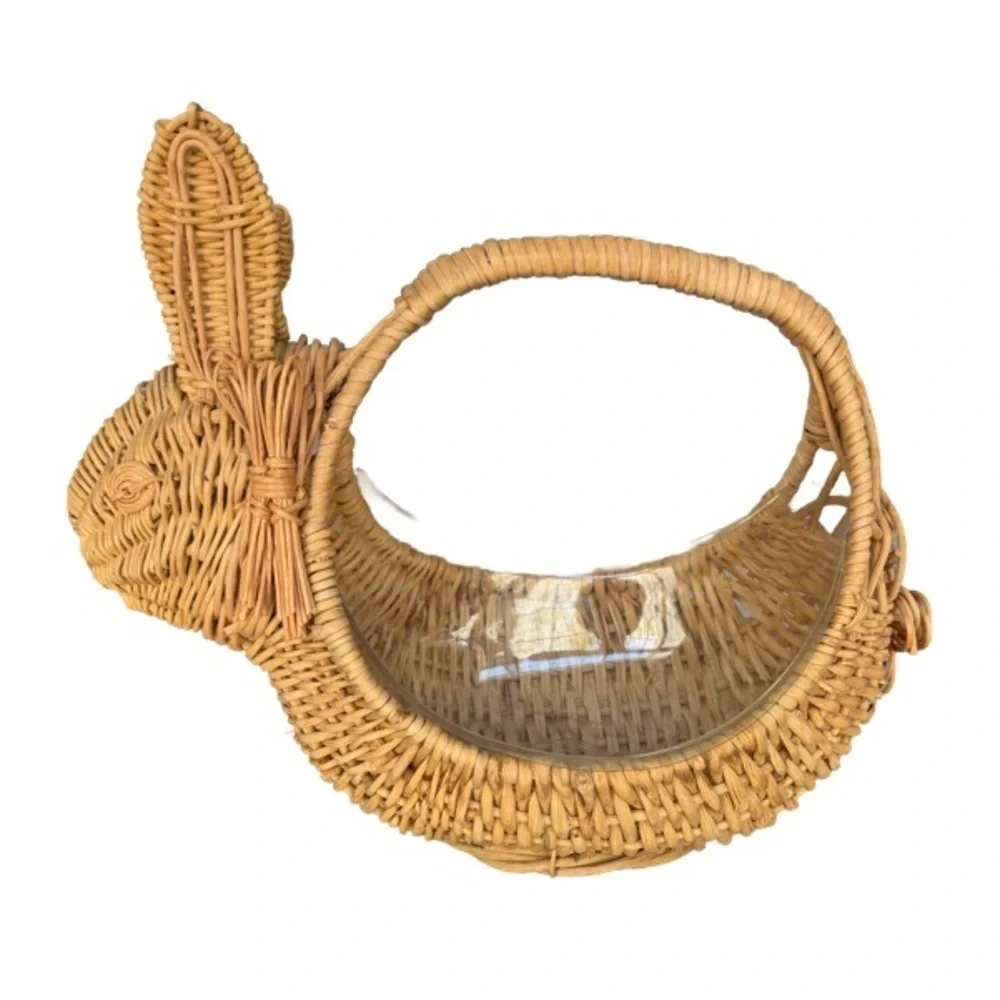 Late 20th Century Vintage Wicker Rabbit Bunny Basket